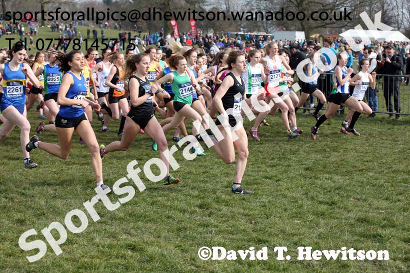 Womens under-17s 2016 Inter Counties Cross Country Champs. and Cross Challenge Final, Cofton Park, Birmingham. Photo: David T. Hewitson/Sports for All Pics